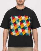 Mockup Boxy Heavyweight Tee Black male close-up 08