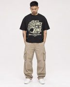 Mockup Boxy Heavyweight Tee Black male full-body 12