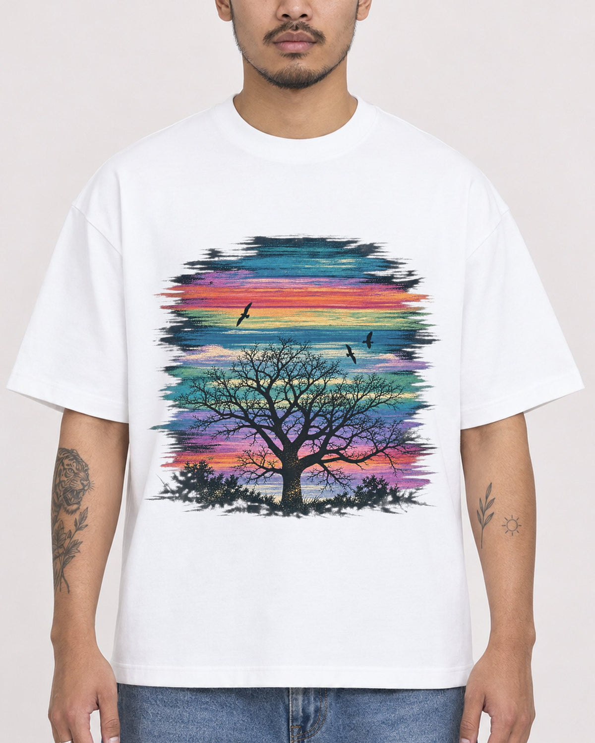 Mockup Boxy Heavyweight Tee White male close-up 12