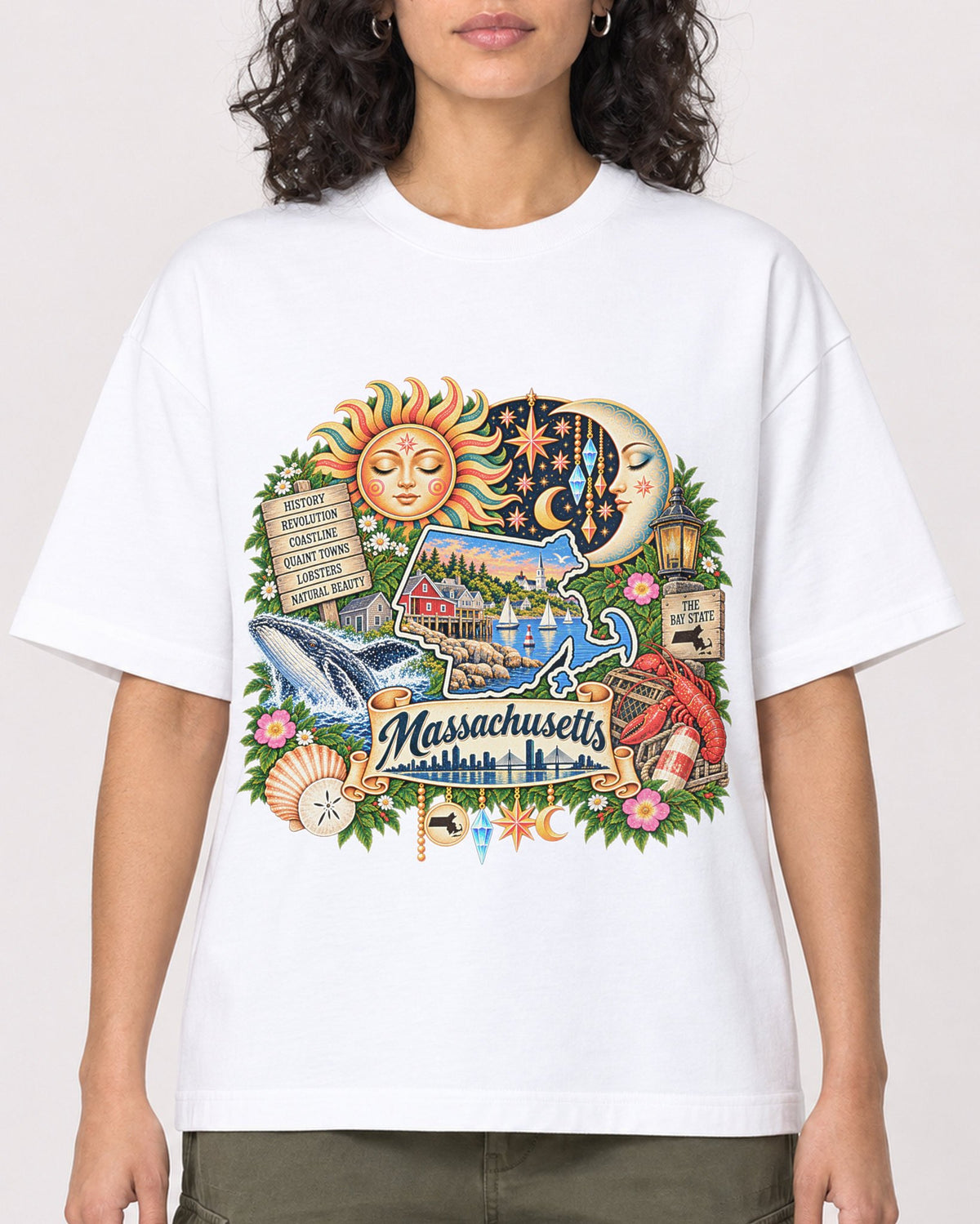 Mockup Boxy Heavyweight Tee White female close-up 27
