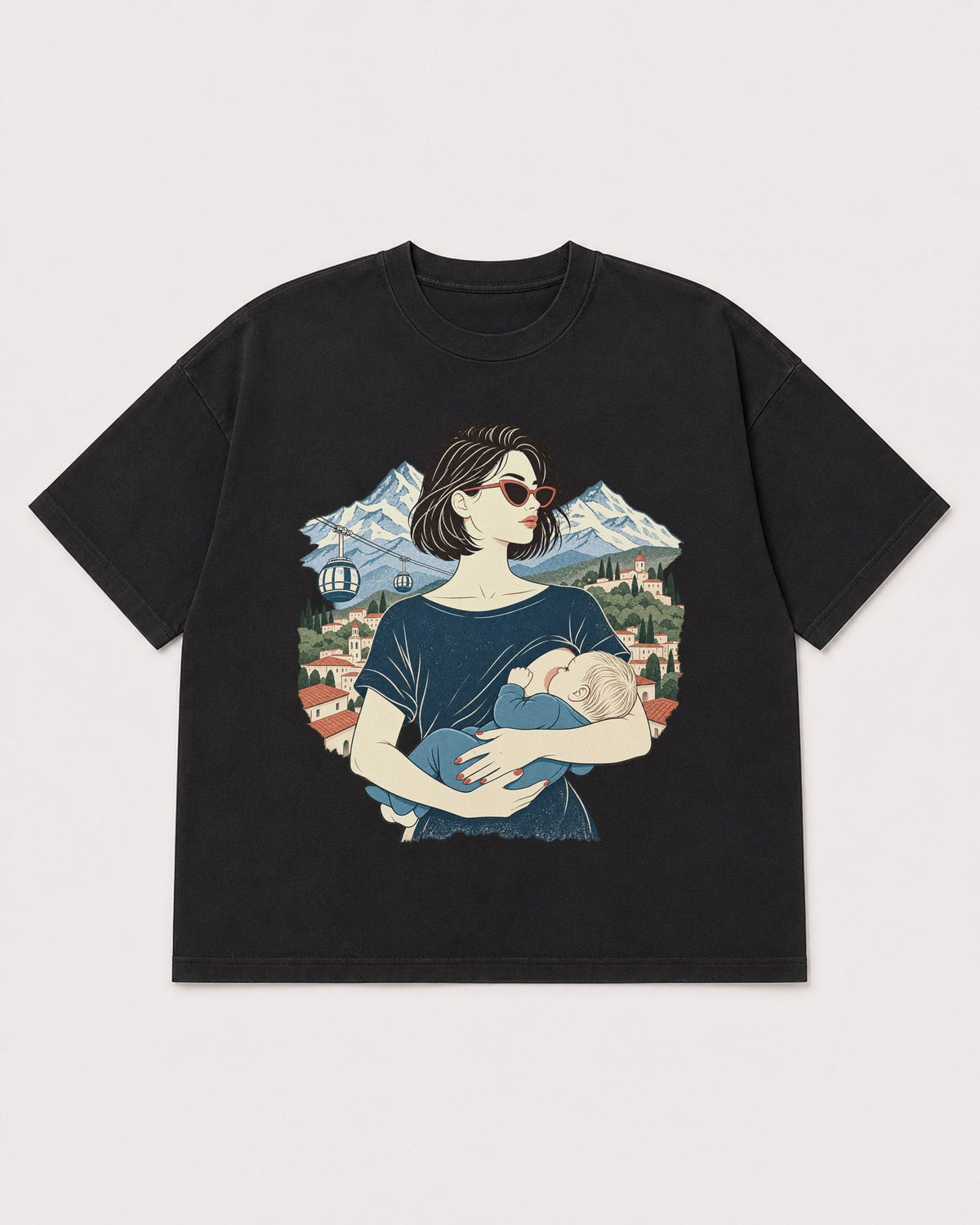 Mockup Boxy Heavyweight Tee Black product