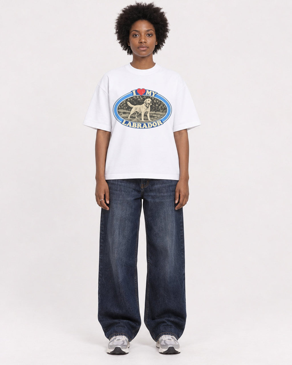 Mockup Boxy Heavyweight Tee White female full-body 14