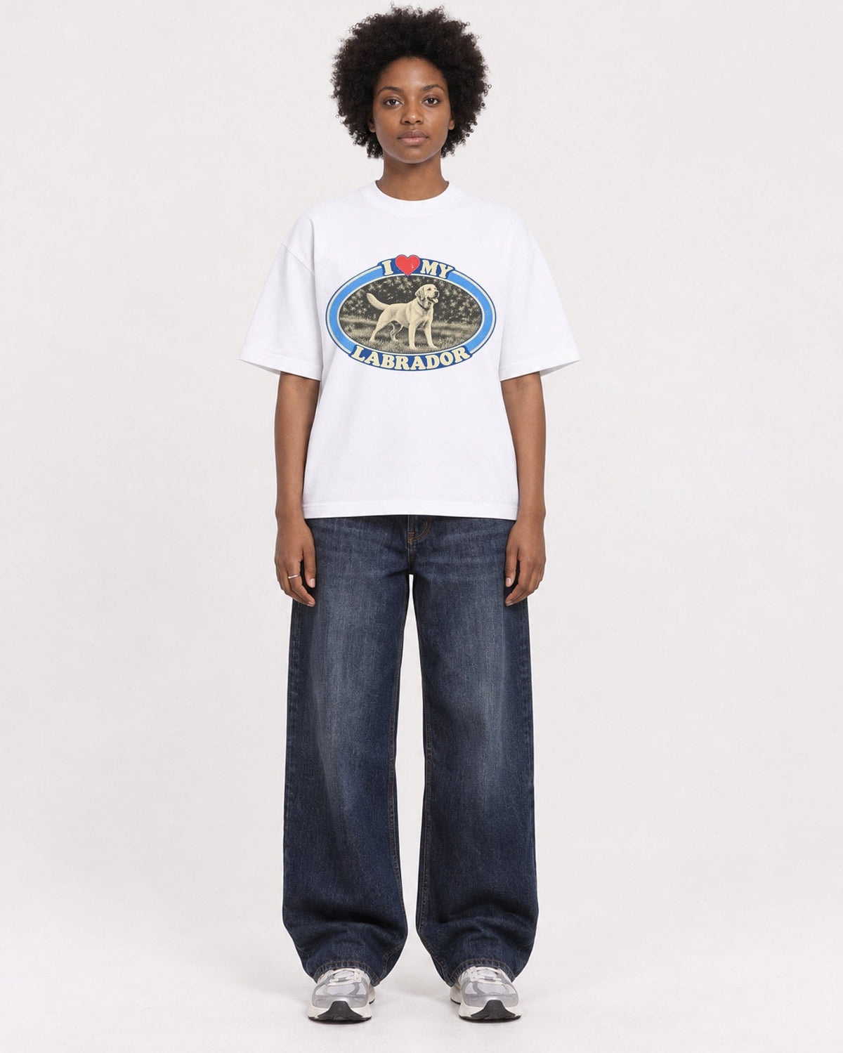Mockup Boxy Heavyweight Tee White female full-body 14