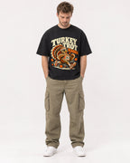Mockup Boxy Heavyweight Tee Black male full-body 08