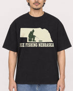 Mockup Boxy Heavyweight Tee Black male close-up 02