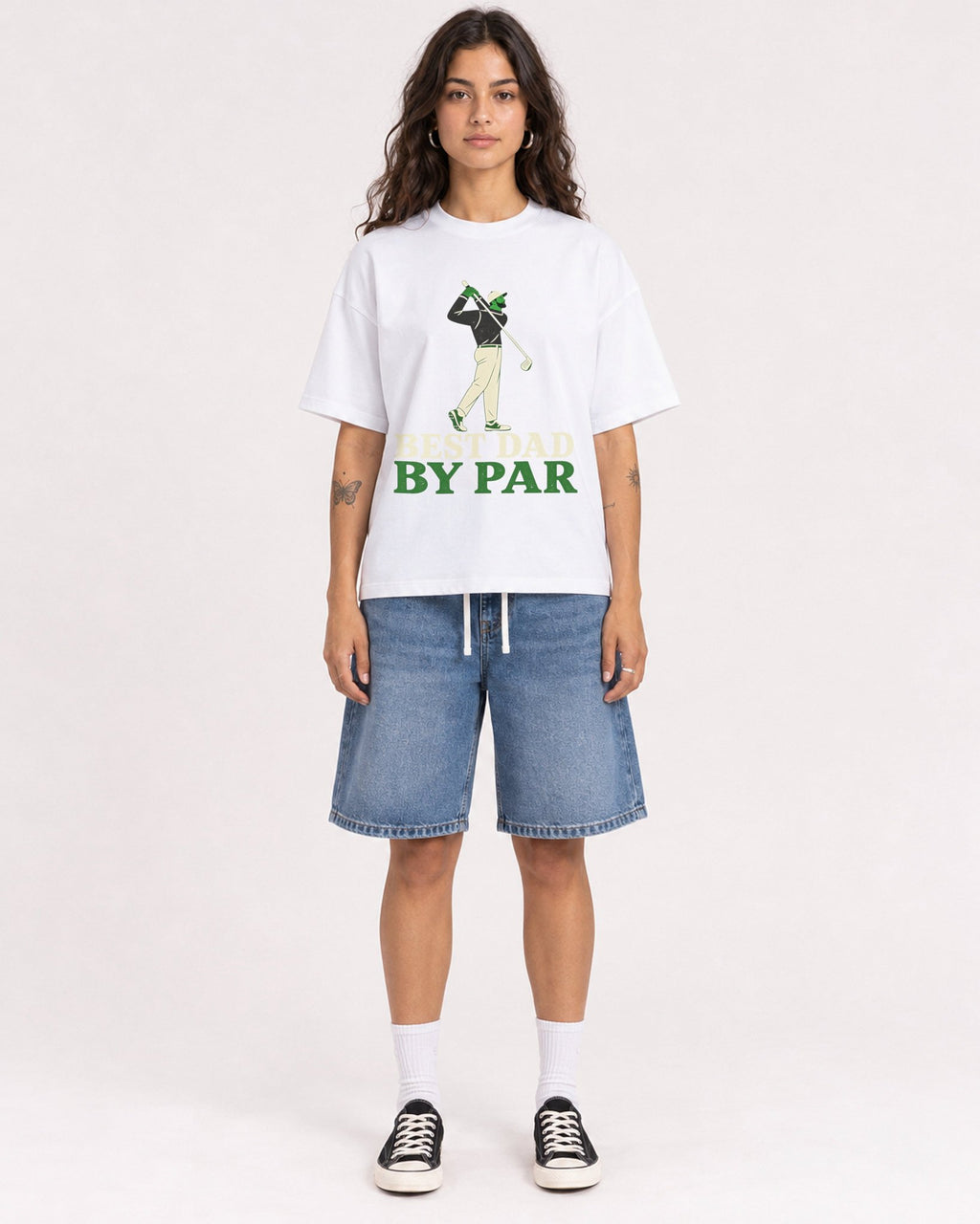 Mockup Boxy Heavyweight Tee White female full-body 06