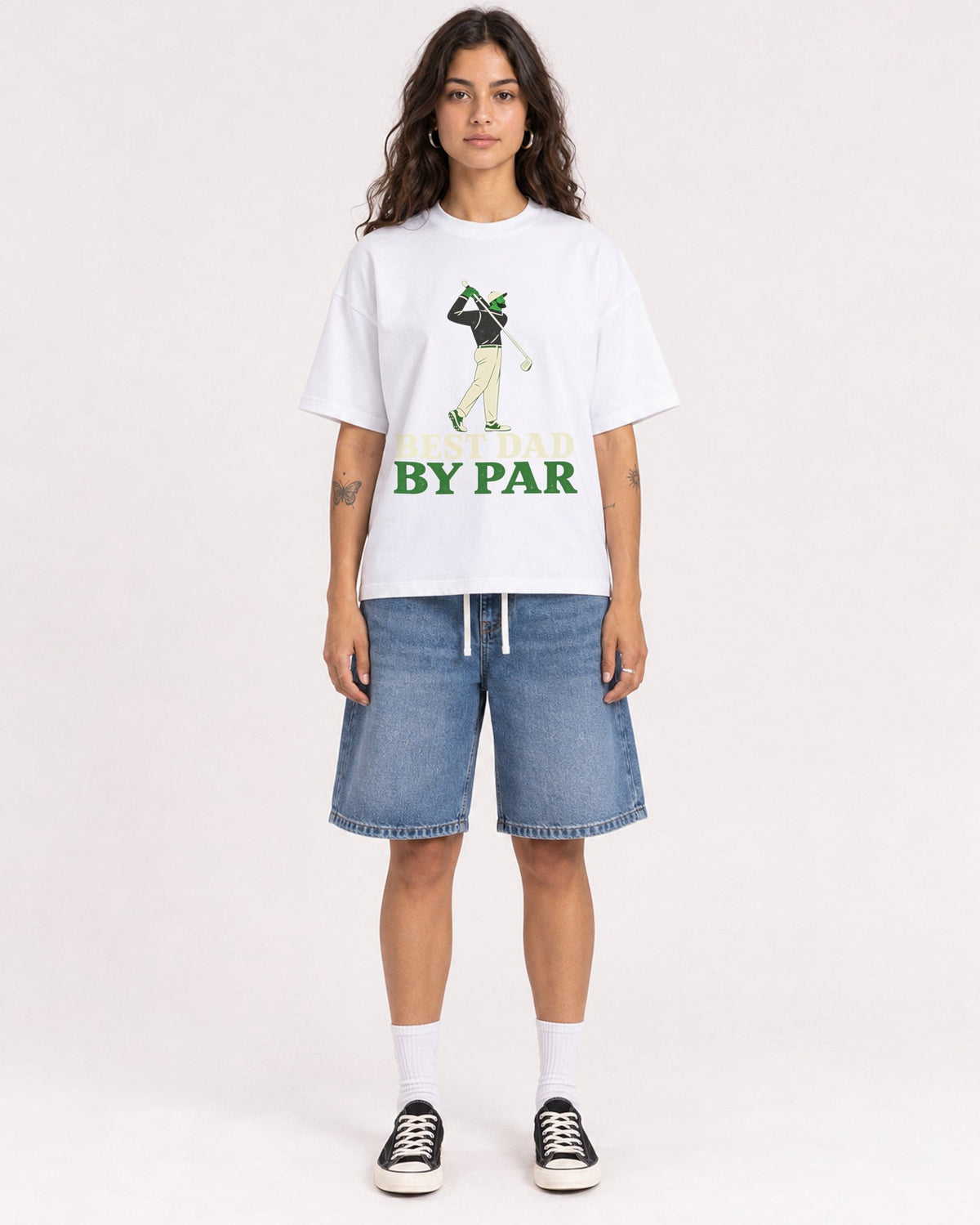 Mockup Boxy Heavyweight Tee White female full-body 06
