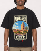 Mockup Boxy Heavyweight Tee Black male close-up 04