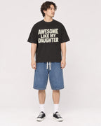 Mockup Boxy Heavyweight Tee Black male full-body 03