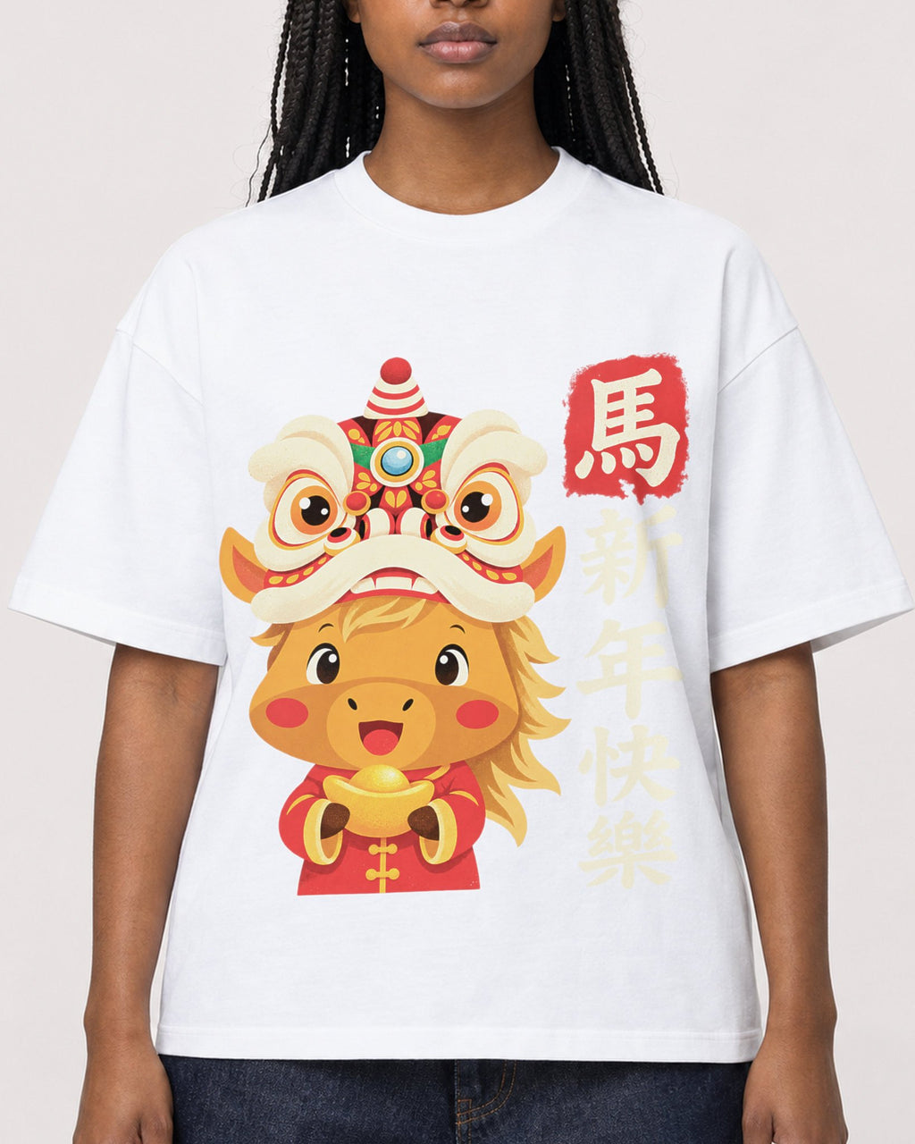 Mockup Boxy Heavyweight Tee White female close-up 04