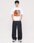 Mockup Boxy Heavyweight Tee White male full-body 01