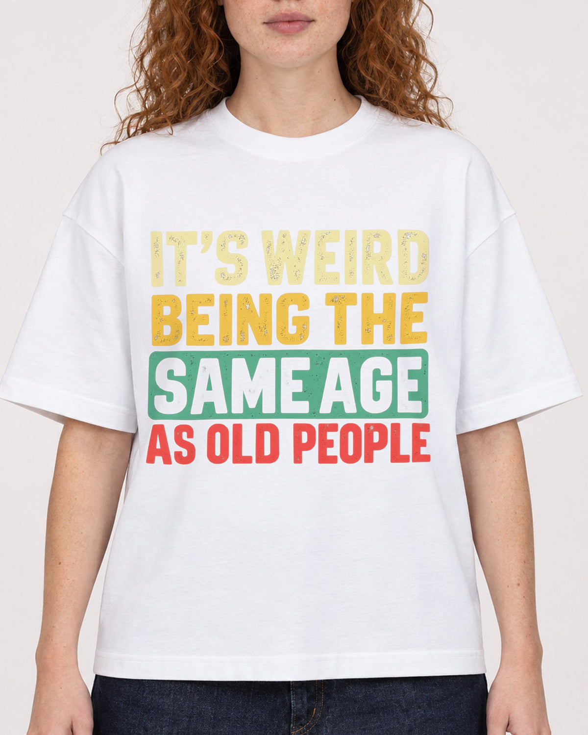 Mockup Boxy Heavyweight Tee White female close-up 09