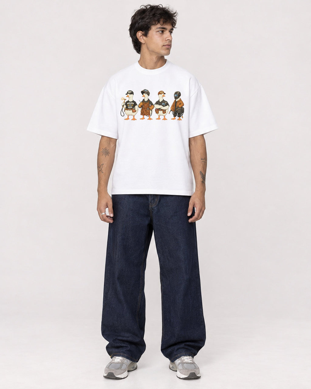 Mockup Boxy Heavyweight Tee White male full-body 06