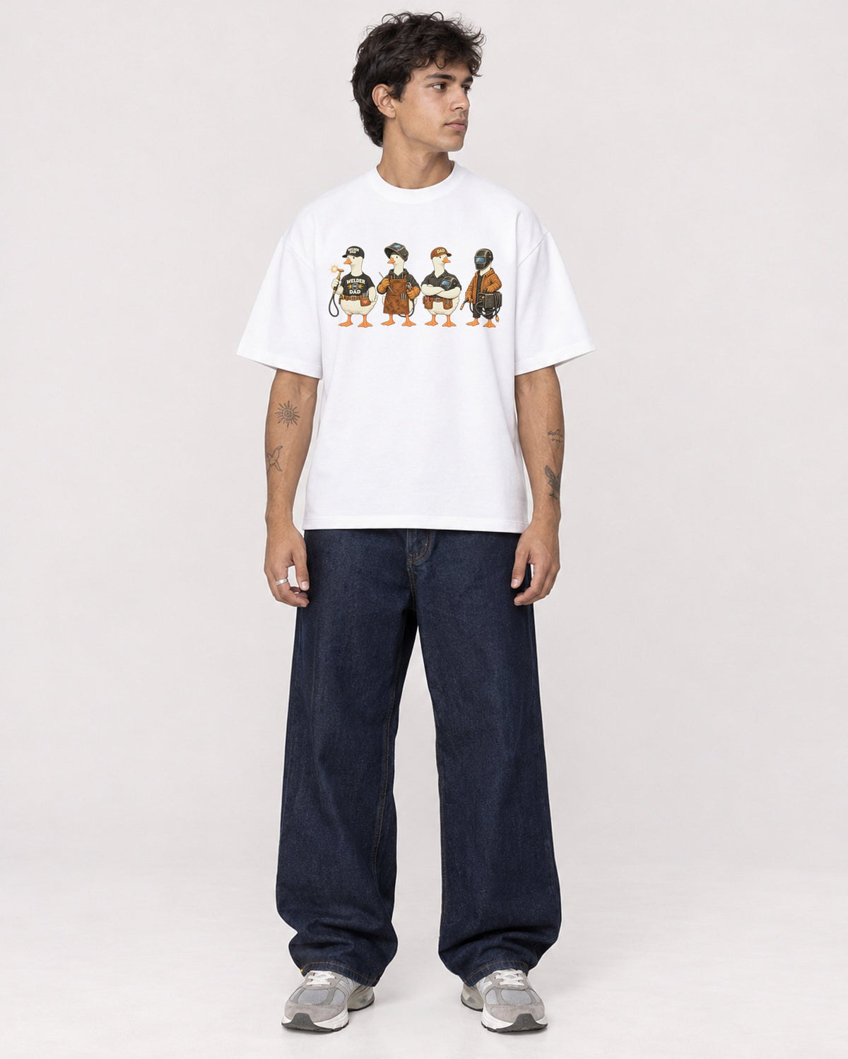 Mockup Boxy Heavyweight Tee White male full-body 06