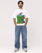 Mockup Boxy Heavyweight Tee White male full-body 17
