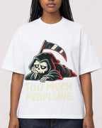 Mockup Boxy Heavyweight Tee White female close-up 04