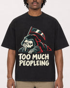 Mockup Boxy Heavyweight Tee Black male close-up 04