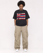 Mockup Boxy Heavyweight Tee Black female full-body 14