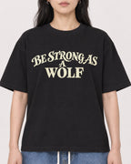 Mockup Boxy Heavyweight Tee Black female close-up 13