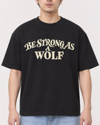 Mockup Boxy Heavyweight Tee Black male close-up 13