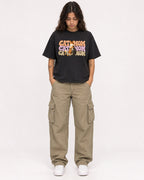 Mockup Boxy Heavyweight Tee Black female full-body 06