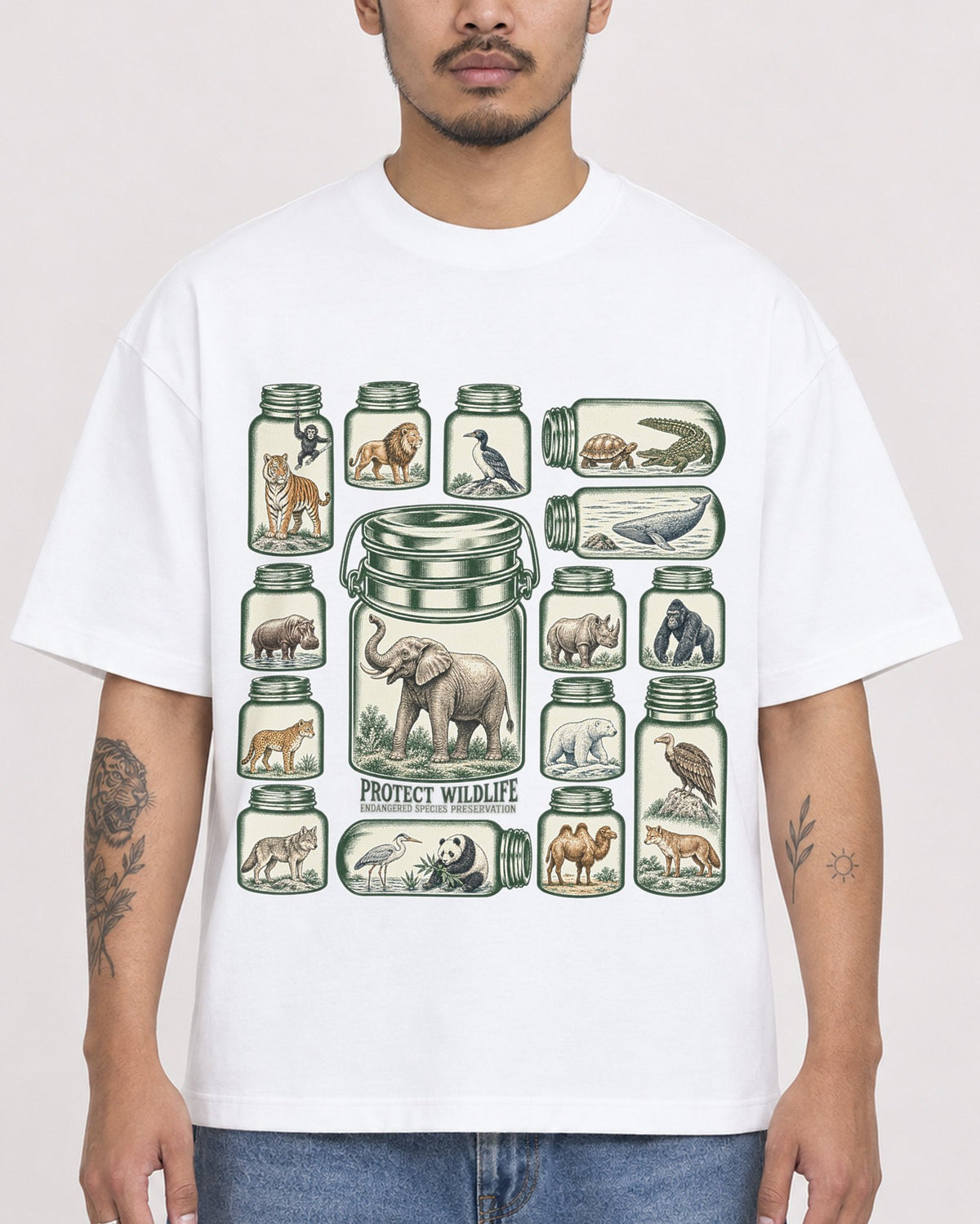 Mockup Boxy Heavyweight Tee White male close-up 12