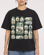 Mockup Boxy Heavyweight Tee Black female close-up 12