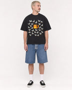 Mockup Boxy Heavyweight Tee Black male full-body 39