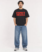 Mockup Boxy Heavyweight Tee Black male full-body 02