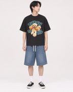 Mockup Boxy Heavyweight Tee Black male full-body 11