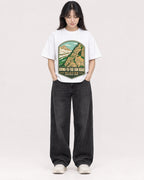 Mockup Boxy Heavyweight Tee White female full-body 13