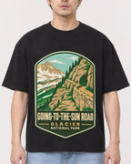 Mockup Boxy Heavyweight Tee Black male close-up 13