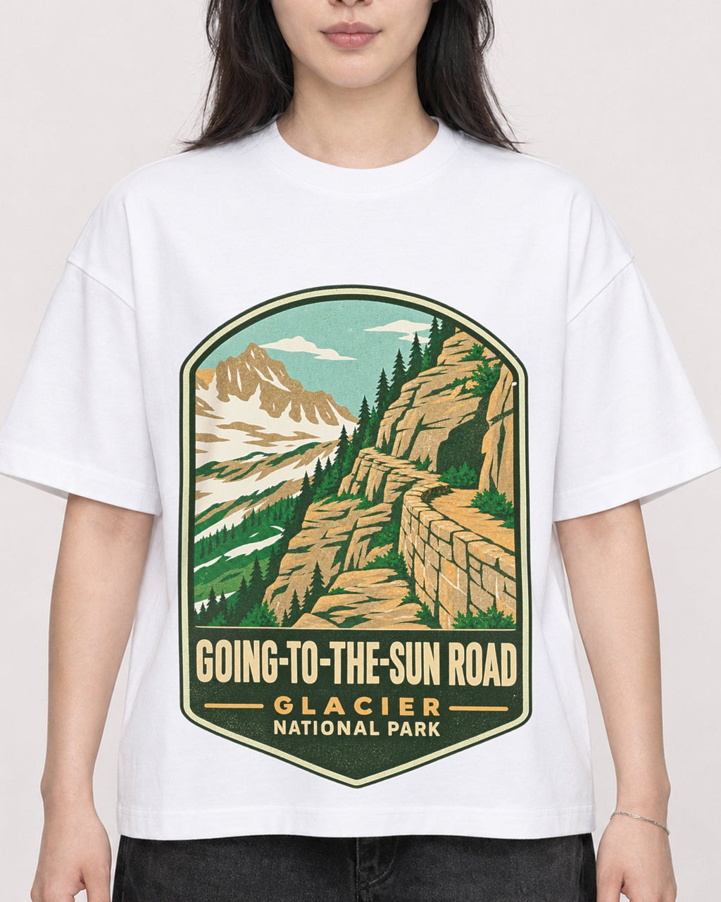 Mockup Boxy Heavyweight Tee White female close-up 13