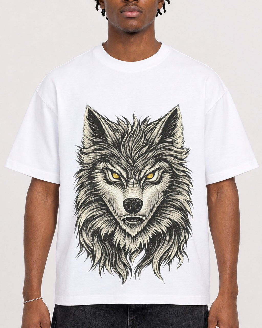 Mockup Boxy Heavyweight Tee White male close-up 05