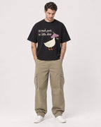 Mockup Boxy Heavyweight Tee Black male full-body 48