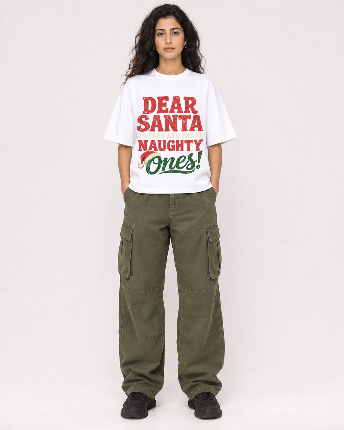 Mockup Boxy Heavyweight Tee White female full-body 07