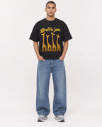 Mockup Boxy Heavyweight Tee Black male full-body 50