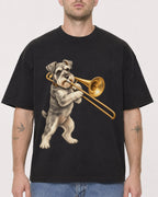 Mockup Boxy Heavyweight Tee Black male close-up 18