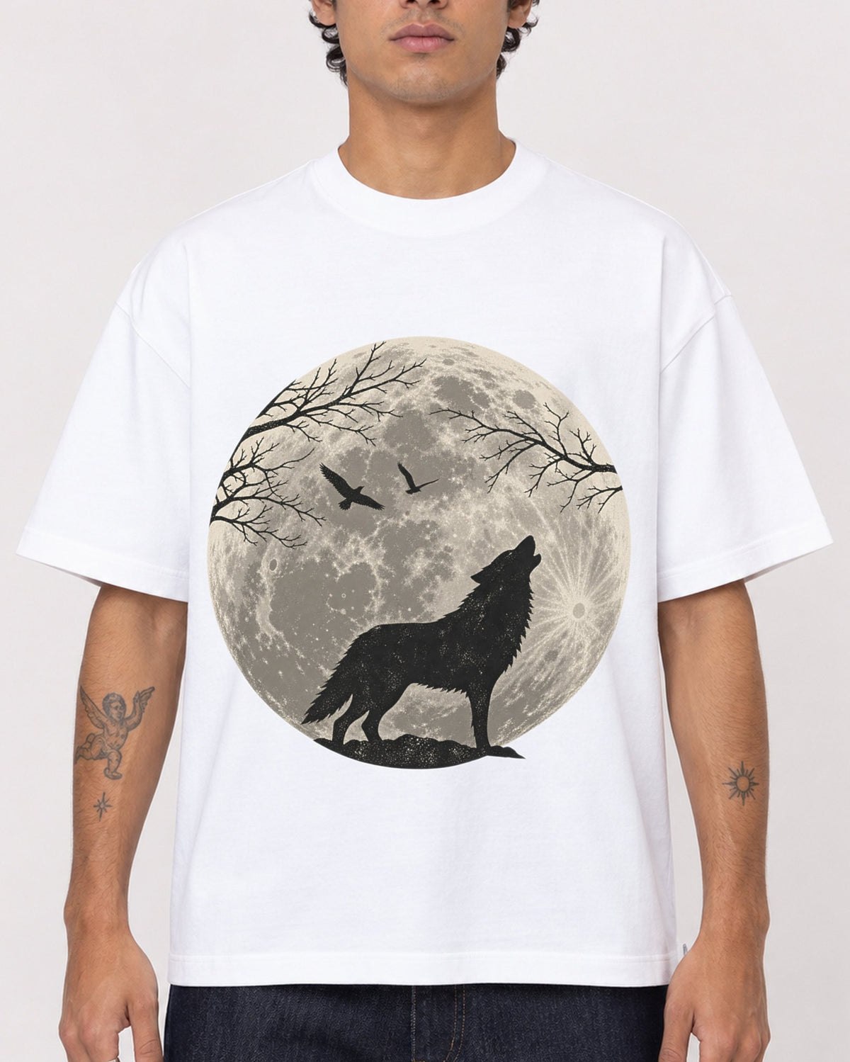 Mockup Boxy Heavyweight Tee White male close-up 06