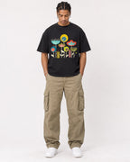 Mockup Boxy Heavyweight Tee Black male full-body 40
