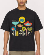 Mockup Boxy Heavyweight Tee Black male close-up 40