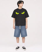 Mockup Boxy Heavyweight Tee Black male full-body 11