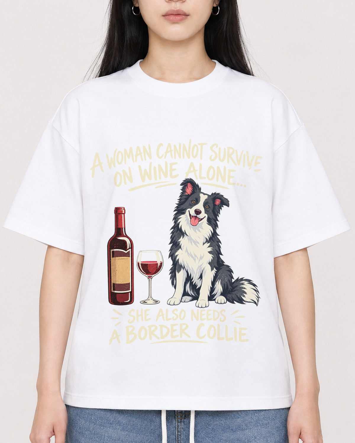Mockup Boxy Heavyweight Tee White female close-up 01