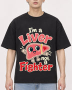 Mockup Boxy Heavyweight Tee Black male close-up 01