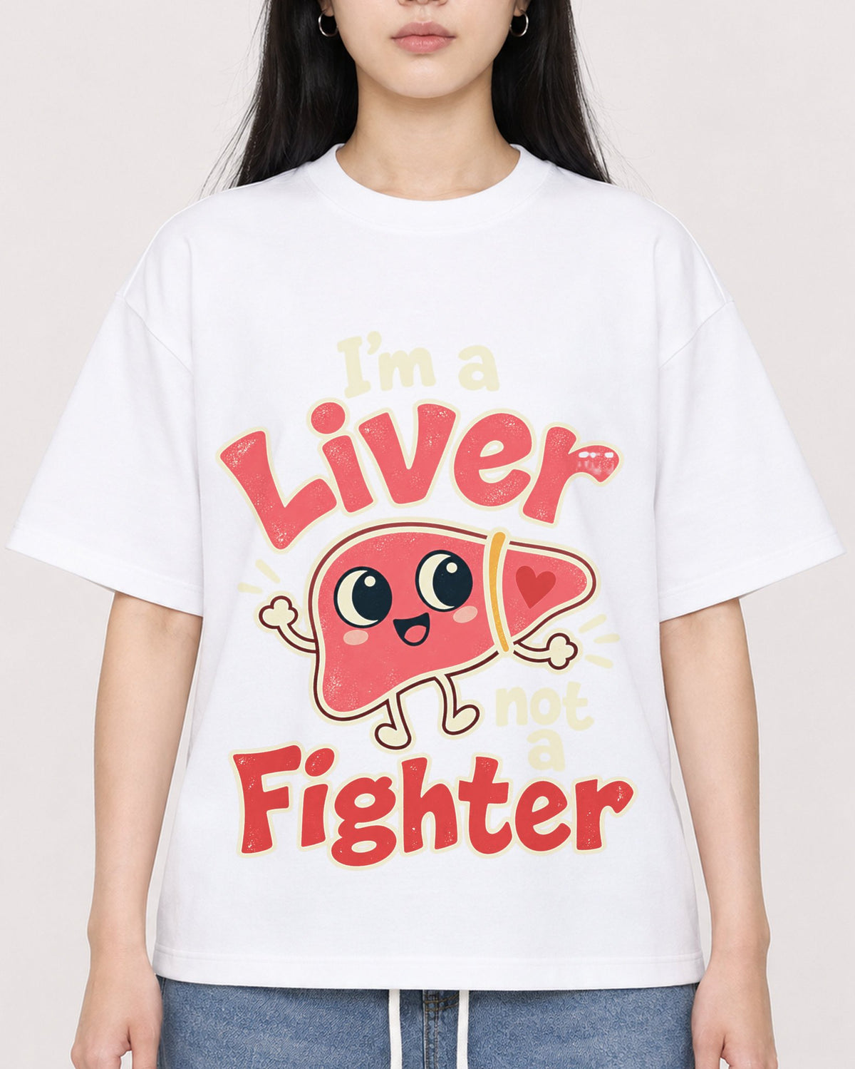 Mockup Boxy Heavyweight Tee White female close-up 01