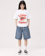 Mockup Boxy Heavyweight Tee White female full-body 01