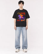 Mockup Boxy Heavyweight Tee Black male full-body 01