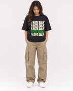 Mockup Boxy Heavyweight Tee Black female full-body 02