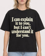 Mockup Boxy Heavyweight Tee Black female close-up 19
