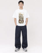 Mockup Boxy Heavyweight Tee White male full-body 21